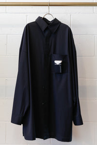 Hyein Seo Oversized Smokers Shirt Coat-Black