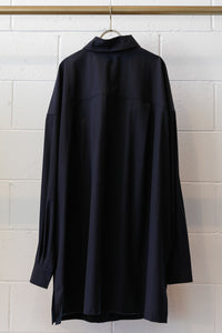 Hyein Seo Oversized Smokers Shirt Coat-Black